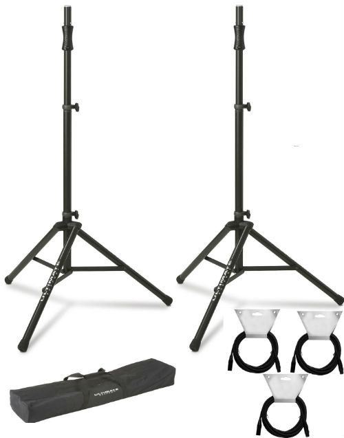 2x Ultimate Support TS-100B w/ Bag and Cables