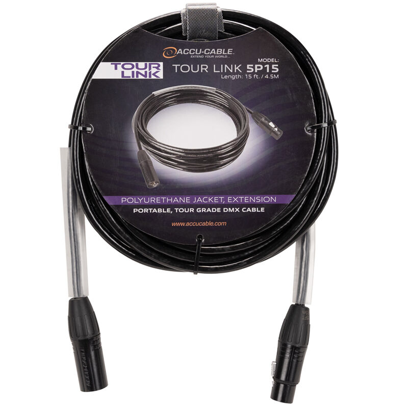 Accu- Cable Tour Link 5P15 | 15ft Tour Grade DMX Cable