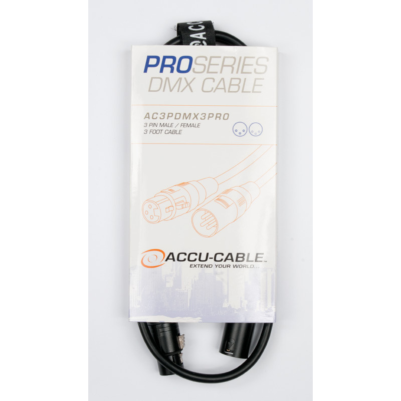 American DJ AC3PDMX3PRO (Pro Series 3-foot DMX Cable - 3-pin male to 3-pin female)