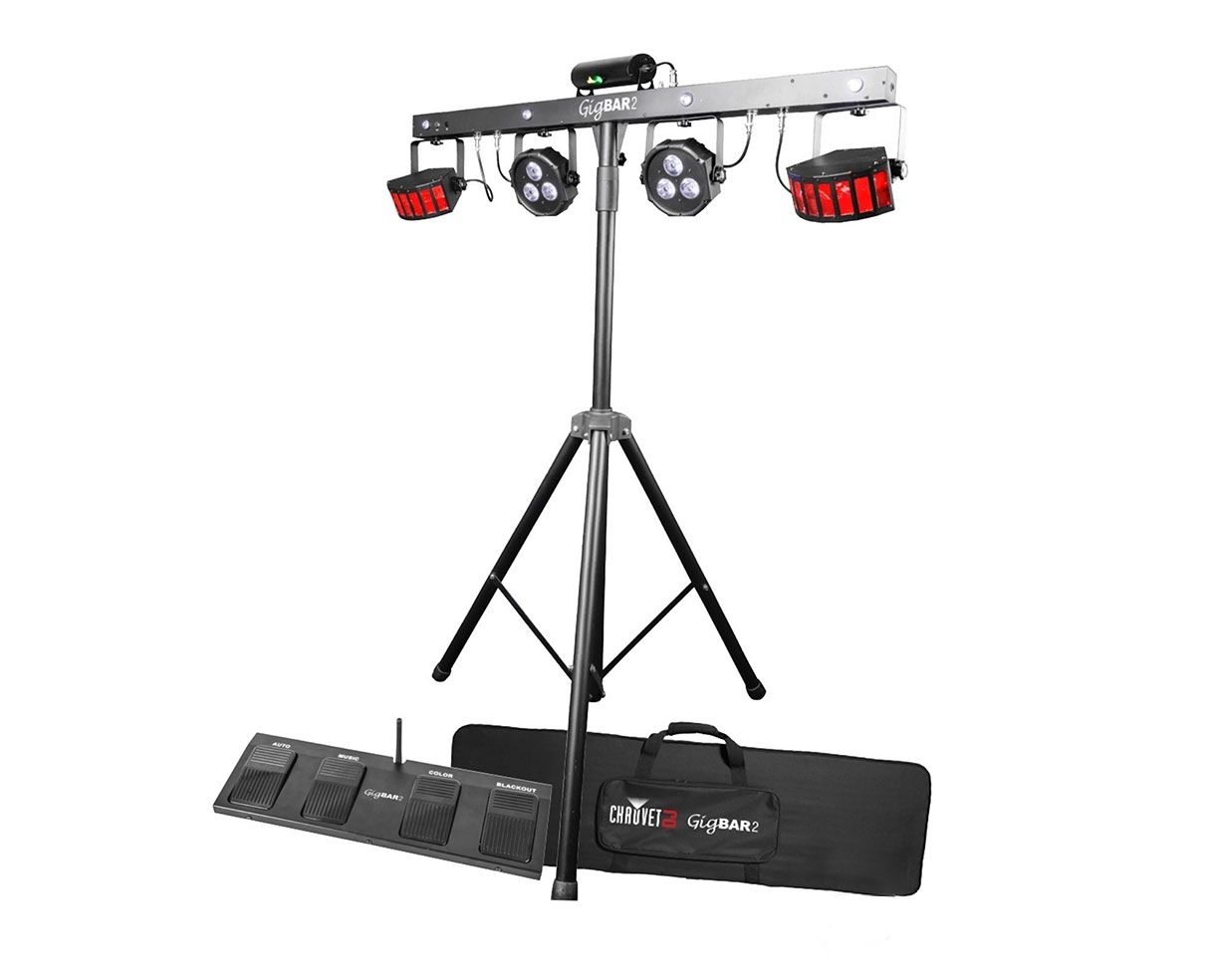 Chauvet DJ GigBar 2 | 4-in-1 Lighting System: UV, Laser, Strobe, and Wireless Footswitch