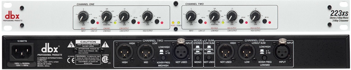 DBX 223xs | 2-Way Stereo Crossover or 3-Way Mono