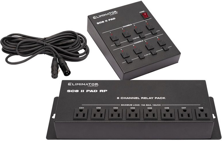 Eliminator SC8 II Pad System | 8-Ch Analog Lighting Controller with Relay Pack