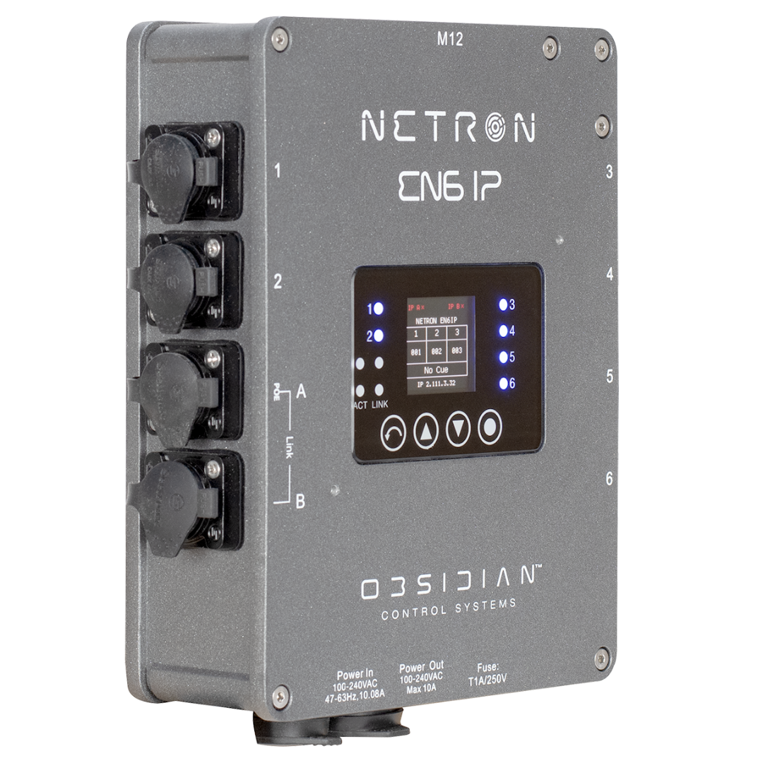 Obsidian Netron EN6 IP | IP66 rated, 6 Port Ethernet to DMX Gateway