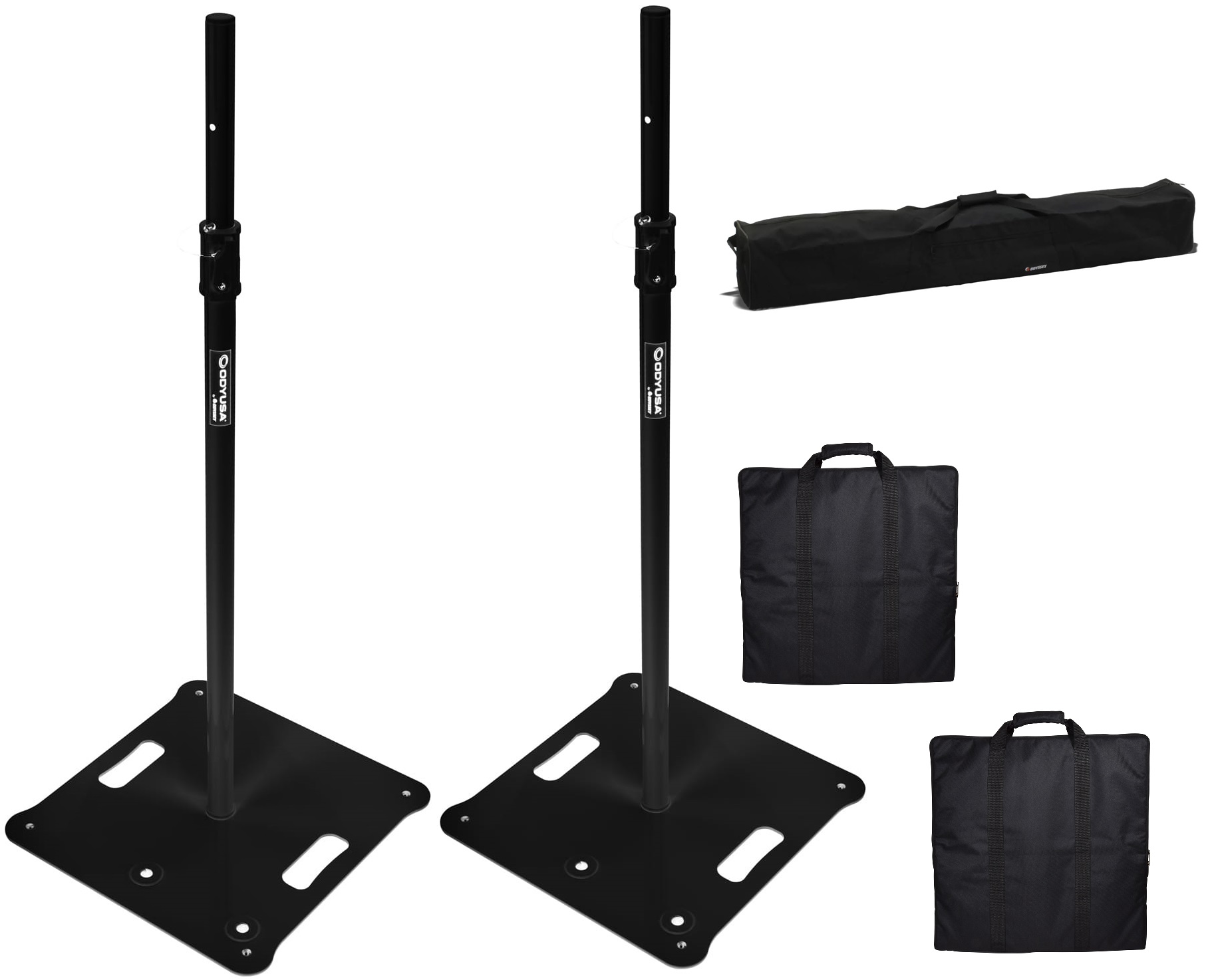 Odyssey LSBP96BLK | 8ft Tall Black Speaker Stands (Pair)