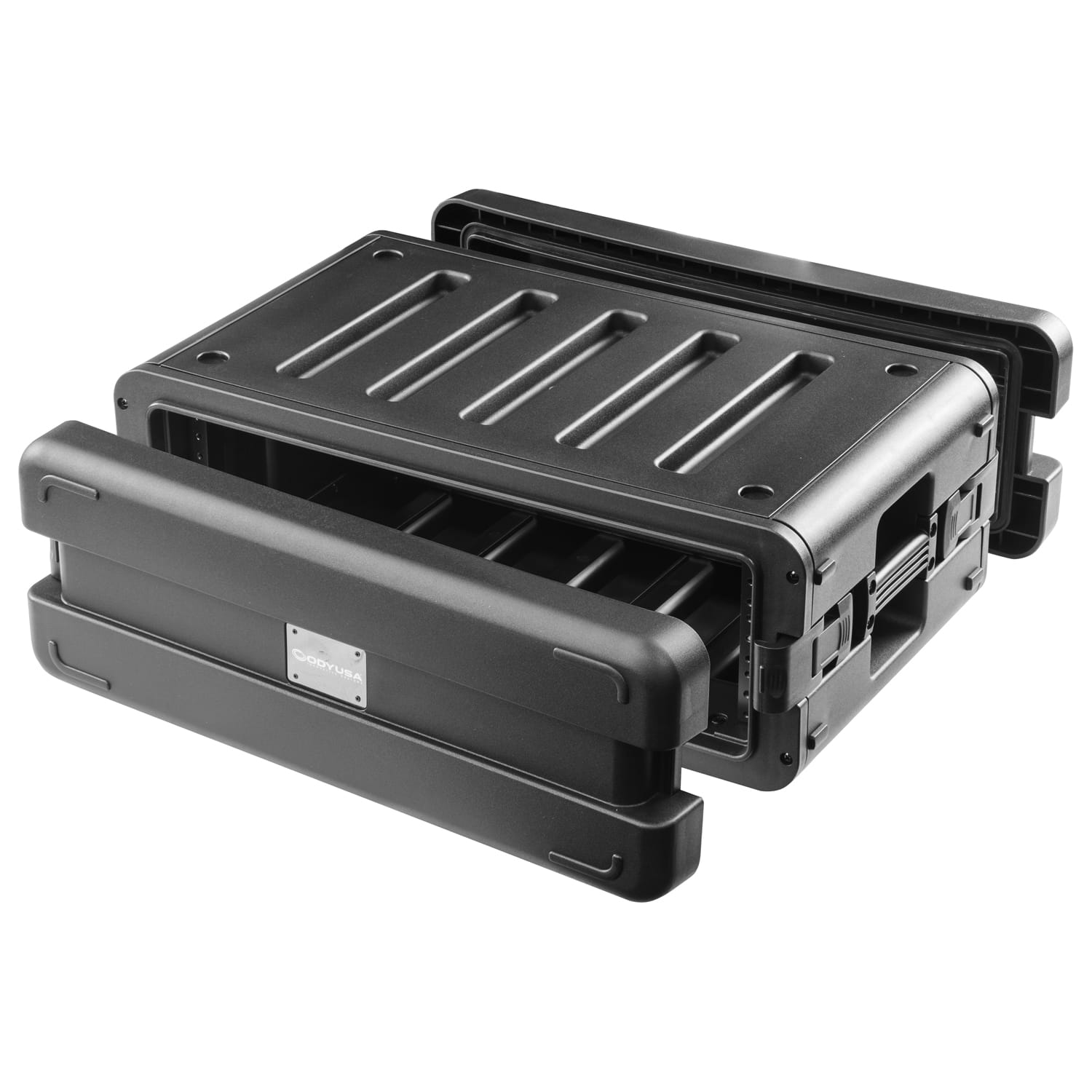 Odyssey VR3SMIC4ZP | Watertight 3U Rack Case with 4 Microphone Compartments