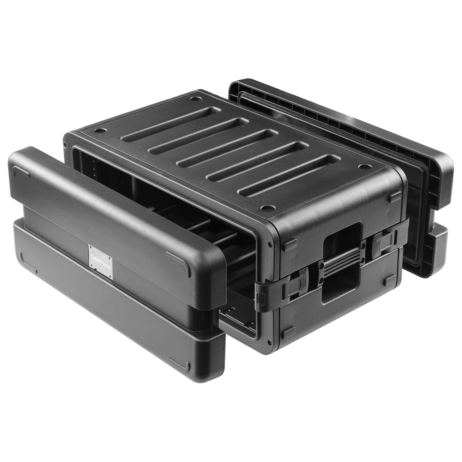 Odyssey VR4SMIC4ZP | Watertight 4U Rack Case with 4 Microphone Compartments