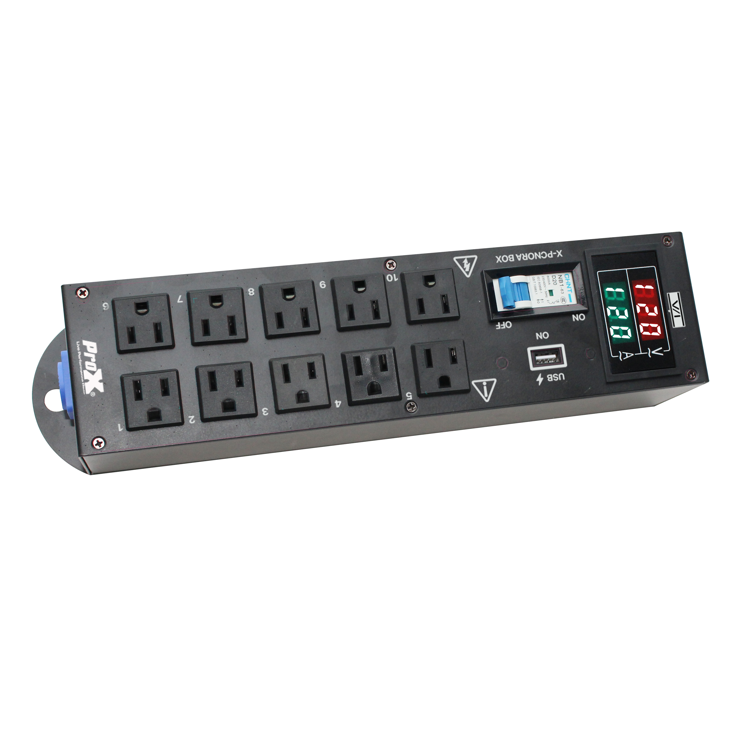 ProX  X-PCNORA BOX | 10-Way Power Distribution Box with Powerkon to Edison Compatibility