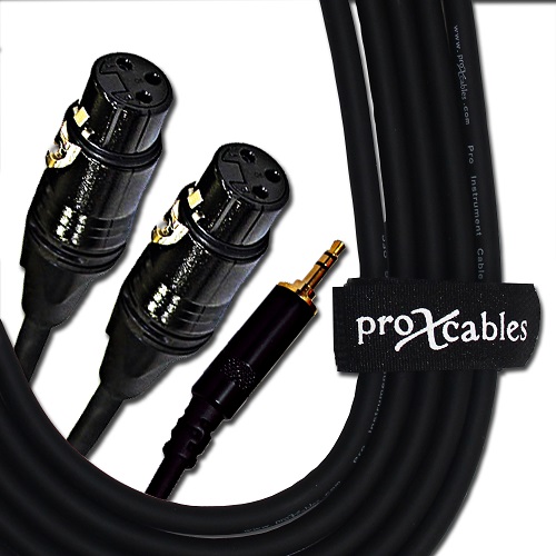 ProX XC-CMXF5 | 5' 1/8" to Dual XLR-F Cable