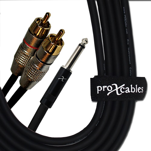 ProX XC-PYR05 (5ft 1/4in TS to Dual RCA Cable)