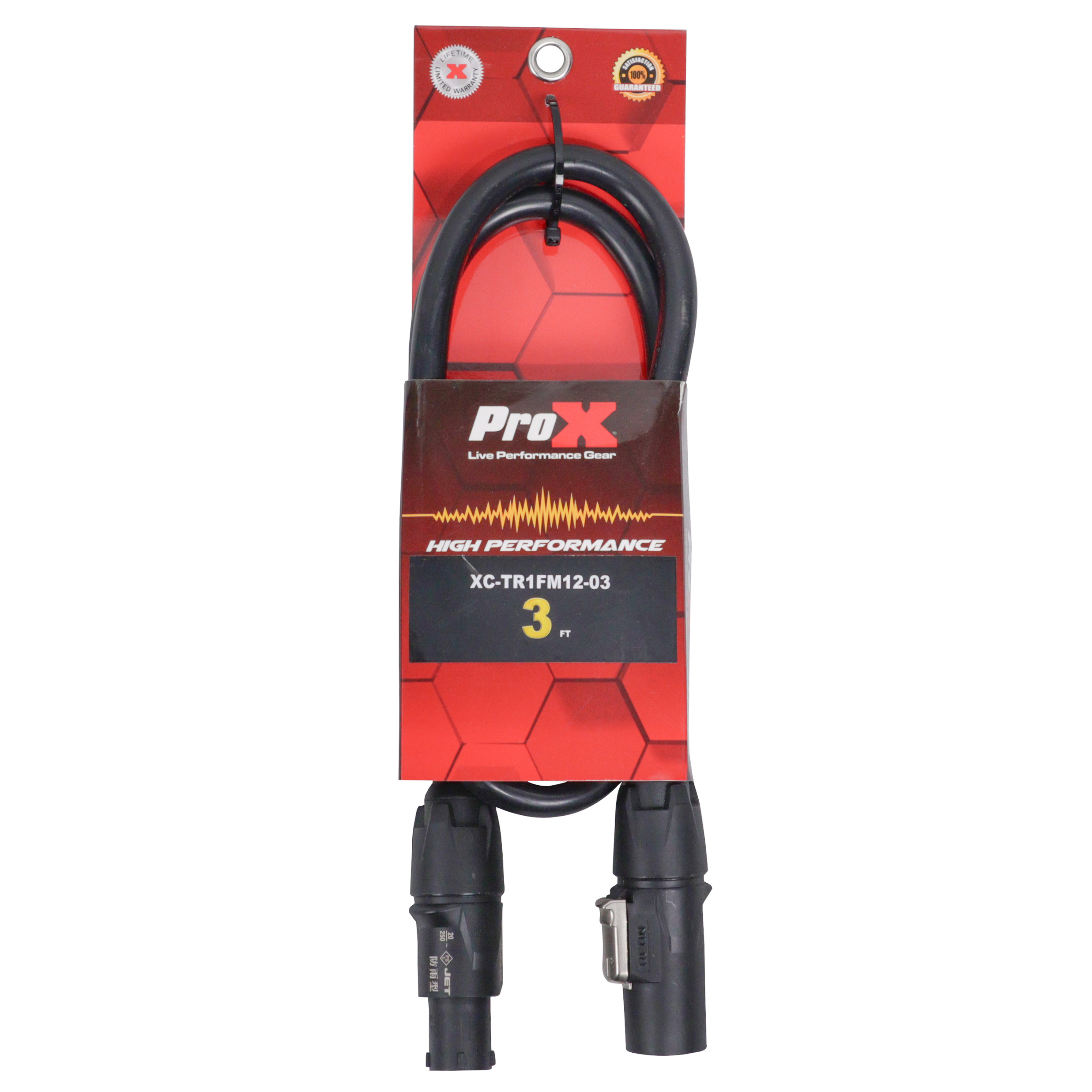ProX XC-TR1FM12-03 | 3 Ft Male to Female 12AWG Power Cable for Power Connection IP65