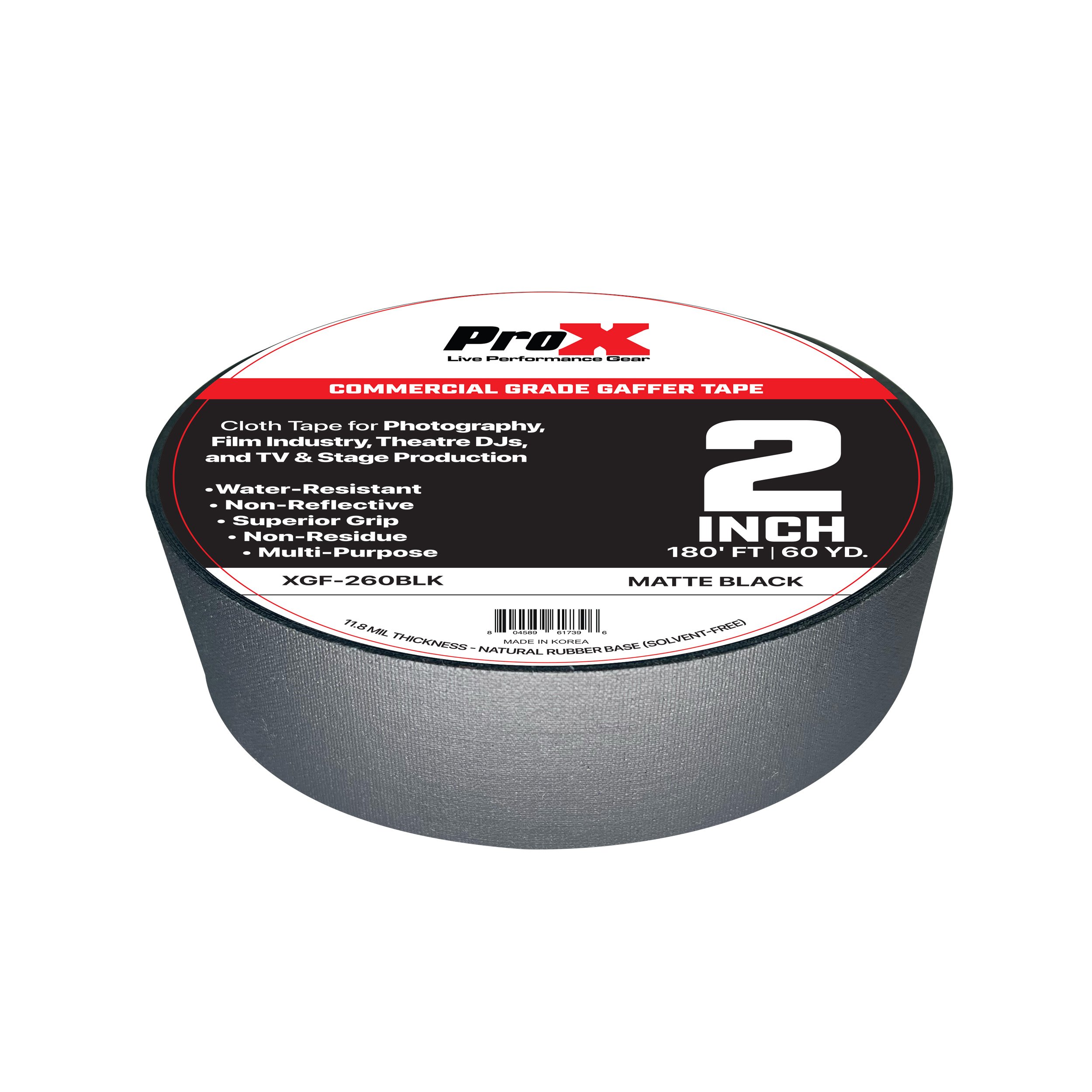 ProX XGF-260BLK | 2in Gaffer Tape - 180ft
