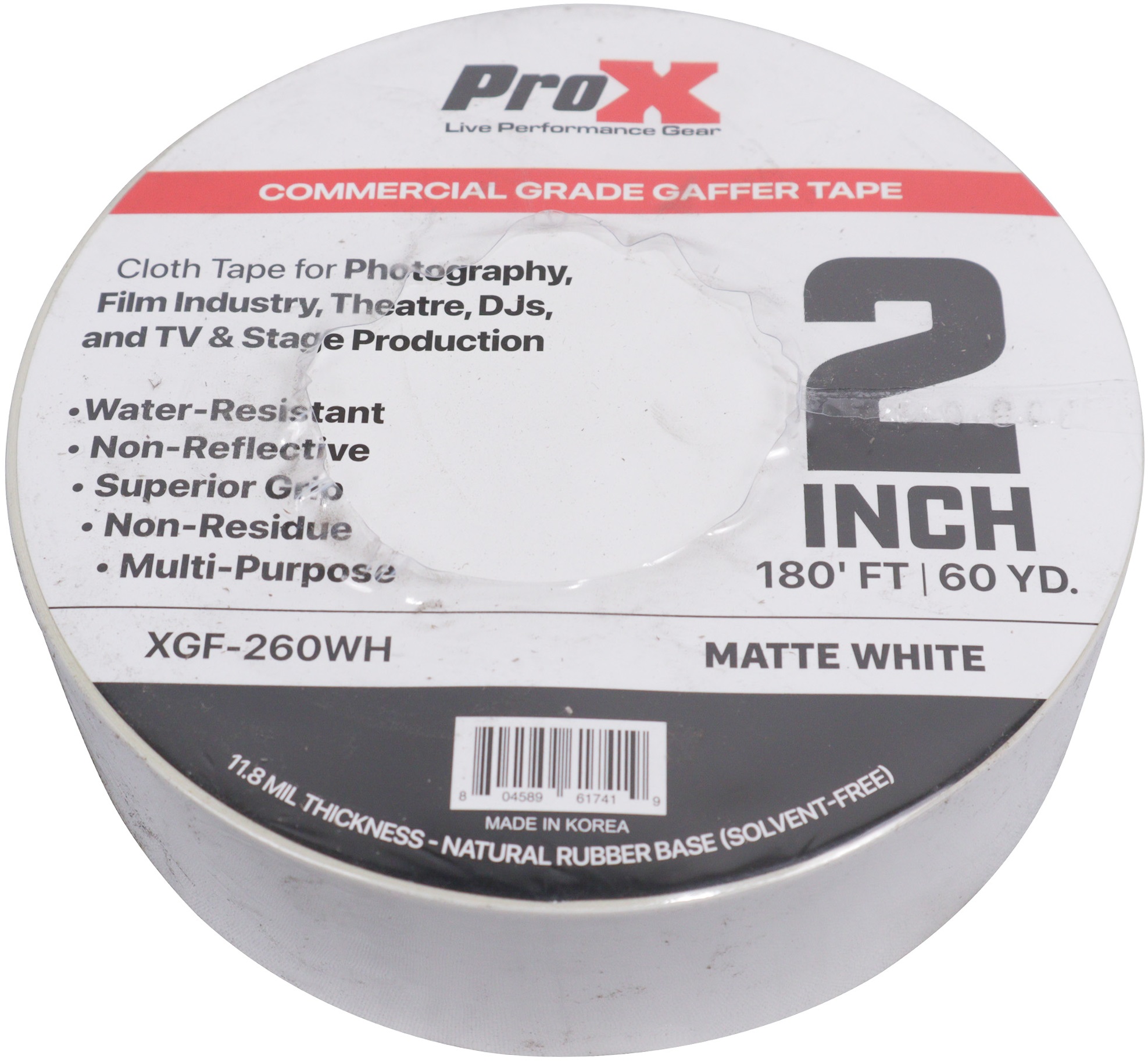 ProX XGF-260WH | 2in Gaffer Tape - 180ft White