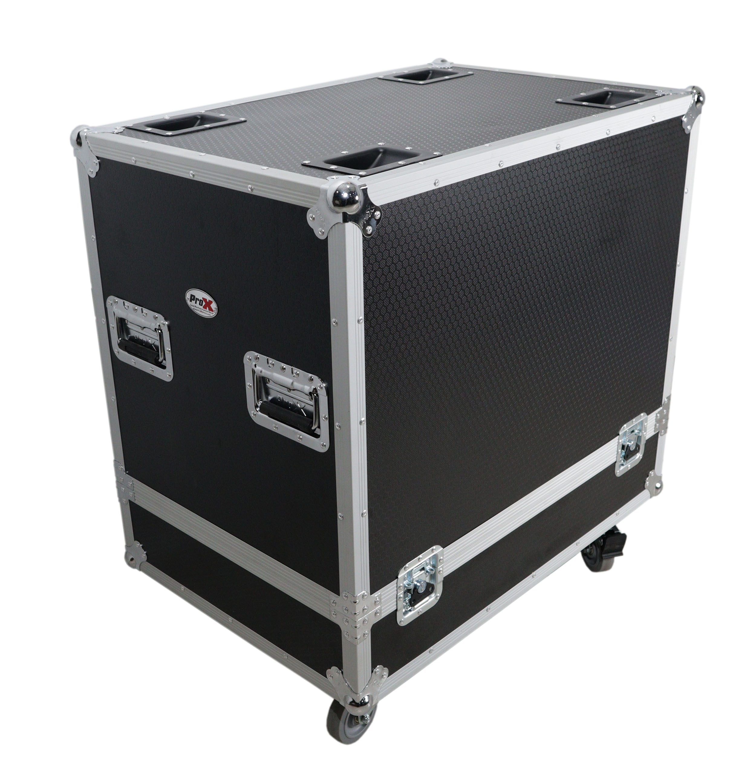 ProX XS-SP302618W | Universal Speaker Flight Case for 2x QSC LA112, FBT HORIZON VHA 112SN, Mackie DRM12A