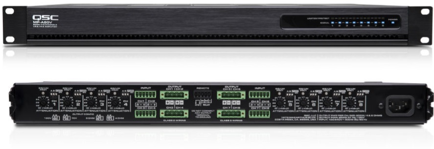 QSC MP-A40V | 4-Channel 200W Power Amplifier for Music & Paging