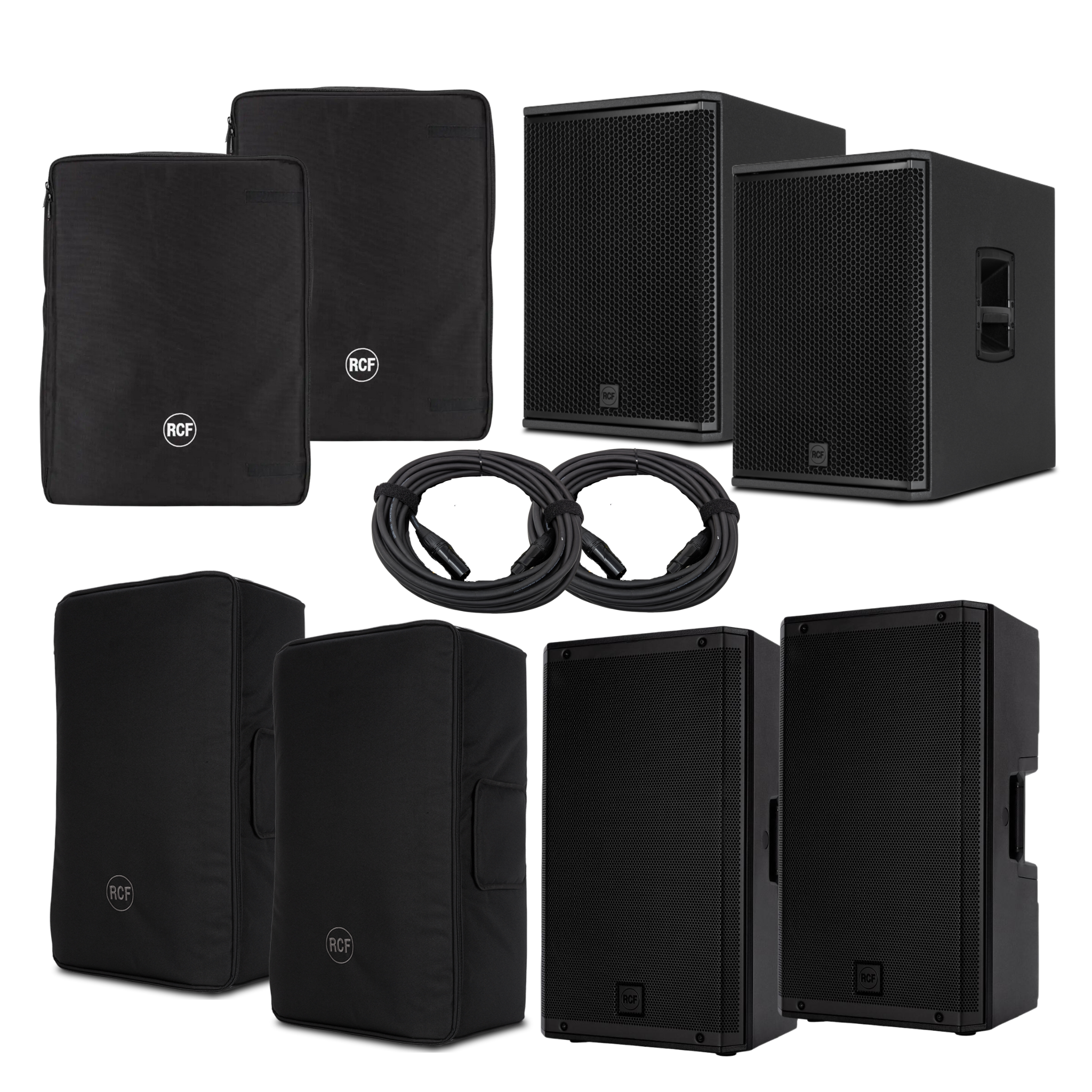 RCF Dual ART912-A Speakers with RCF SUB-905AS MKIII Subwoofer Package