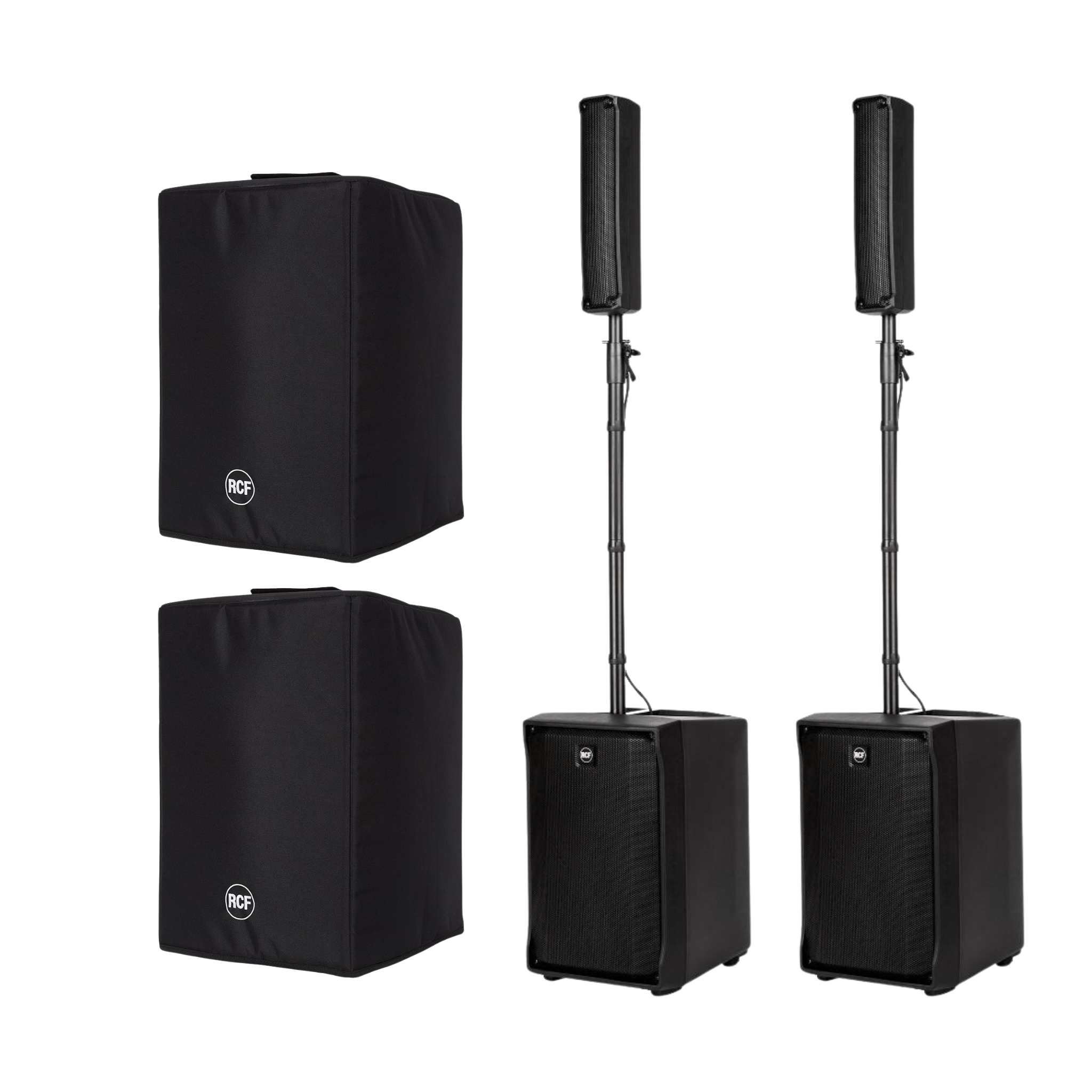 RCF Evox J8 Active Two-Way Portable PA Column Array System Package (Black)