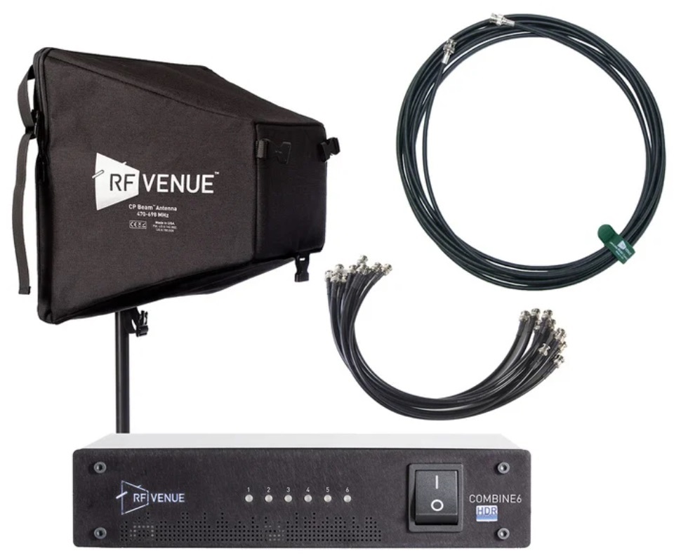 RF Venue COMB6CPB | 6-Channel IEM System with CP Beam Antenna (470 to 608 MHz)