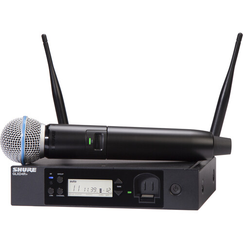 Shure GLXD24R+/B58 | Dual-Band Wireless Vocal Rack System with BETA 58A Microphone (Z3: 2.4, 5.8 GHz)
