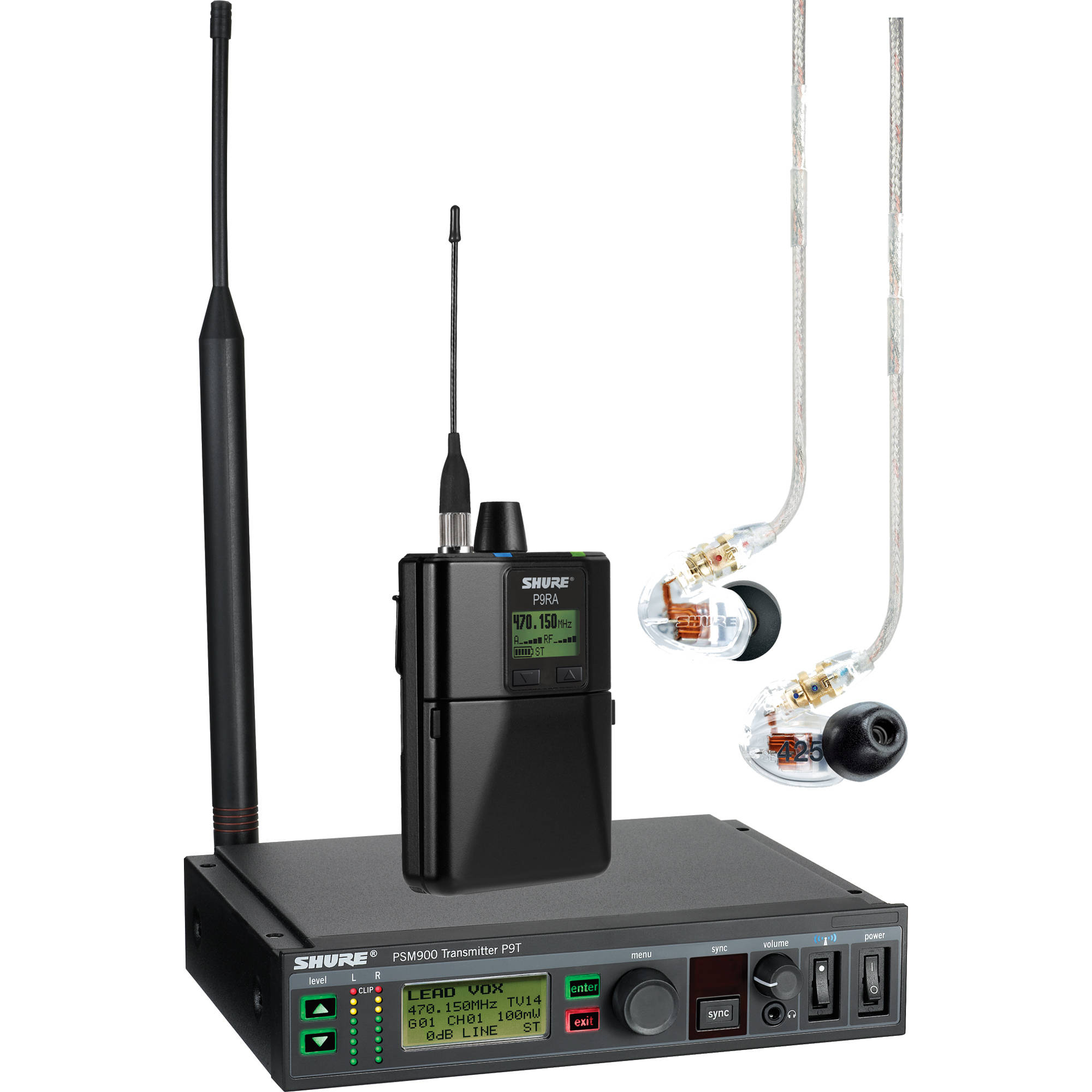 Shure PSM900 (P9TRA+425CL G6) | Wireless In-Ear Monitoring System w/ SE425-CL Earphones