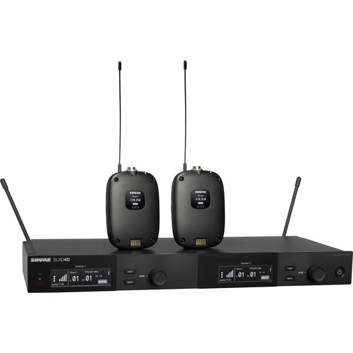 Shure SLXD14D-G58 | Dual-Channel Digital Wireless Bodypack System with No Mics (G58: 470 to 514 MHz)