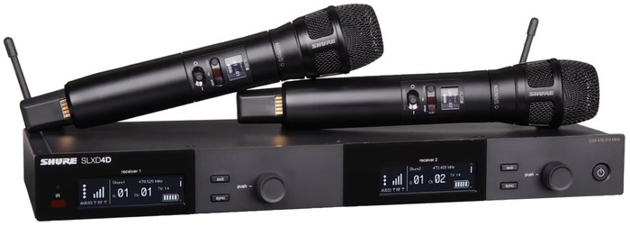 Shure SLXD24D/N8SB-H55 | Dual Wireless Handheld Microphone System (514-558 MHz)