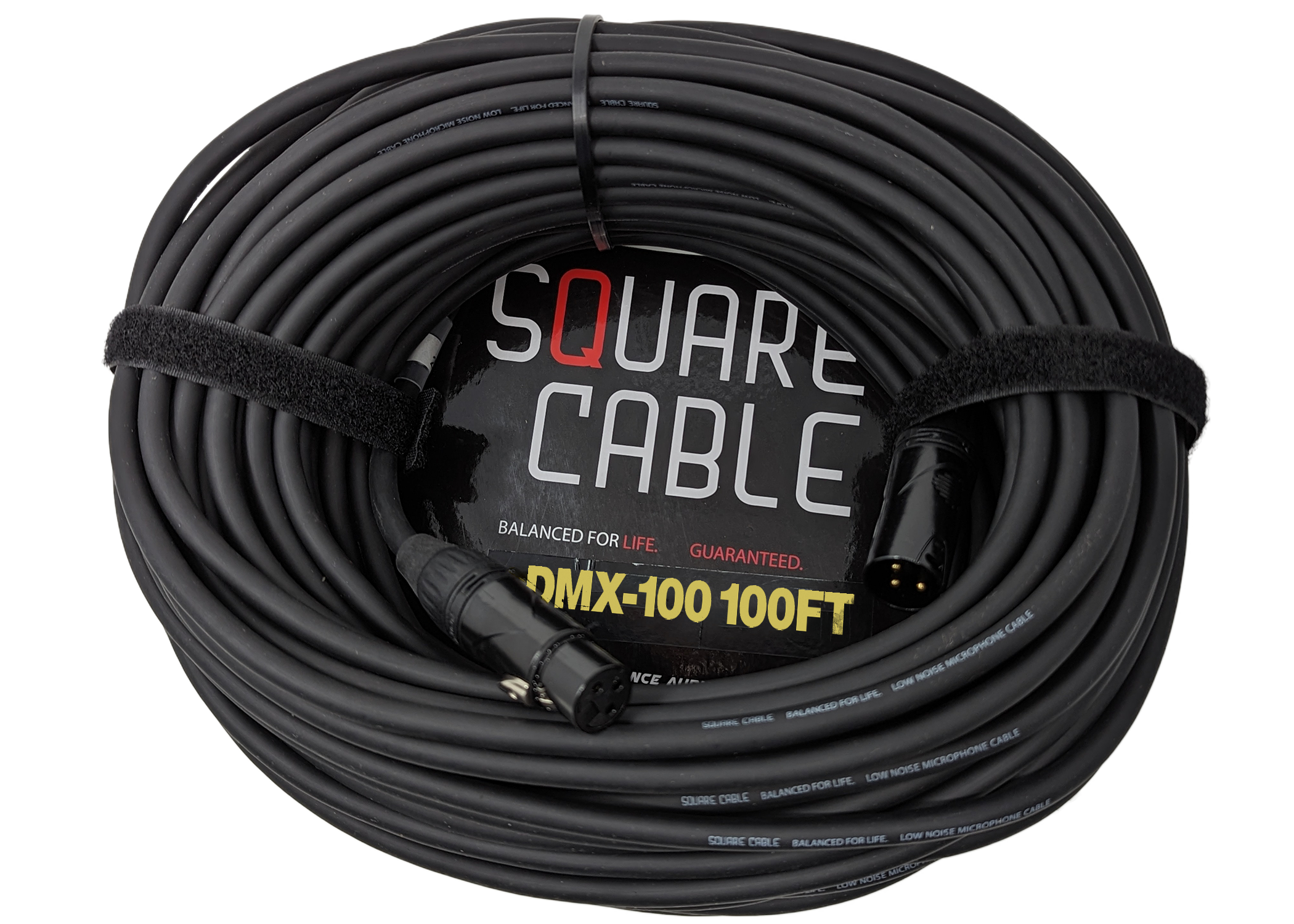 Square Cable DMX-100 | 100ft DMX Cable (3-Pin)