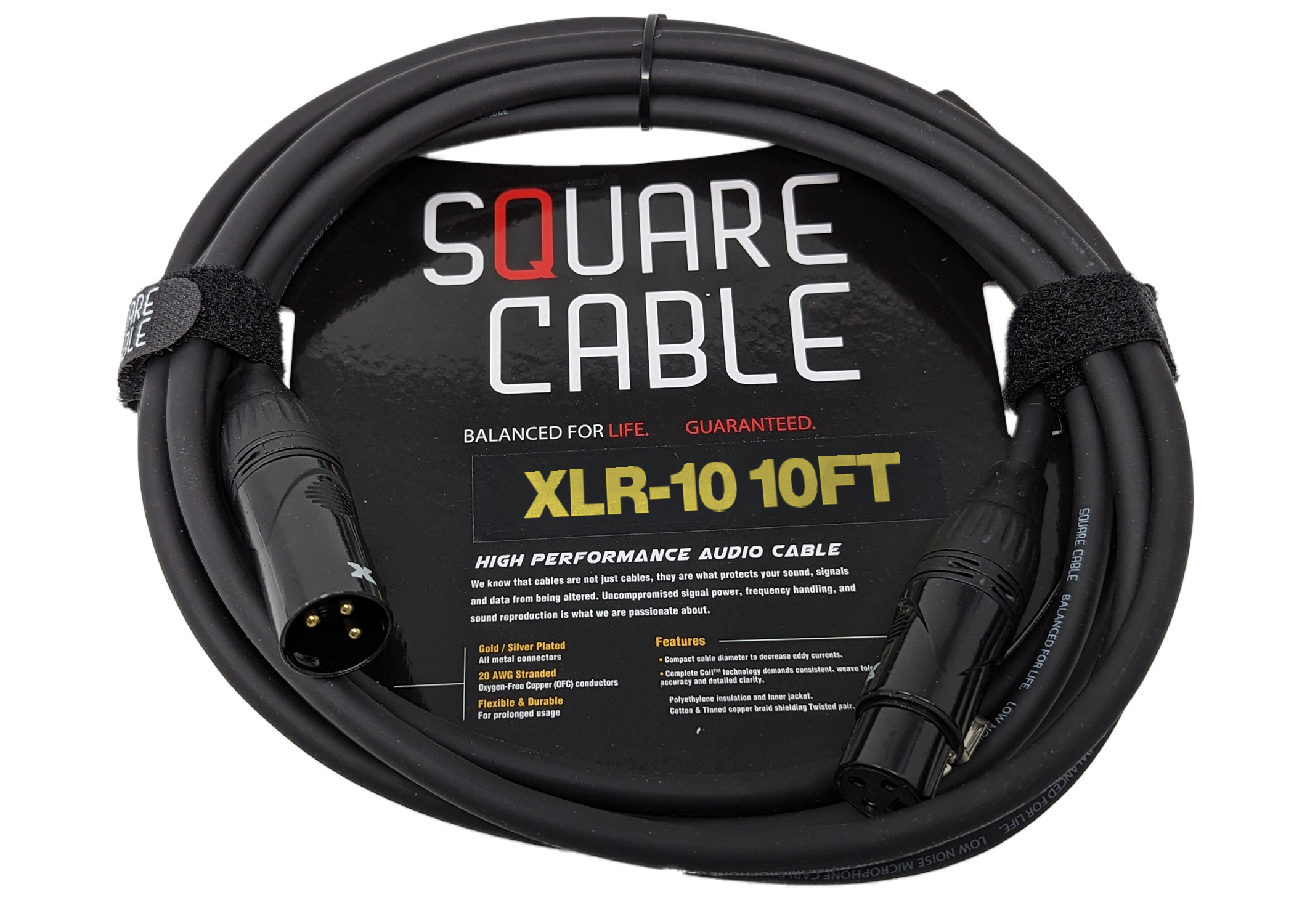 Square Cable XLR-10 | 10ft XLR to XLR Cable