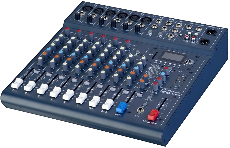 Studio Master Club XS8+ | 8-Channel Analog Mixer: DSP, Bluetooth & USB/SD Player