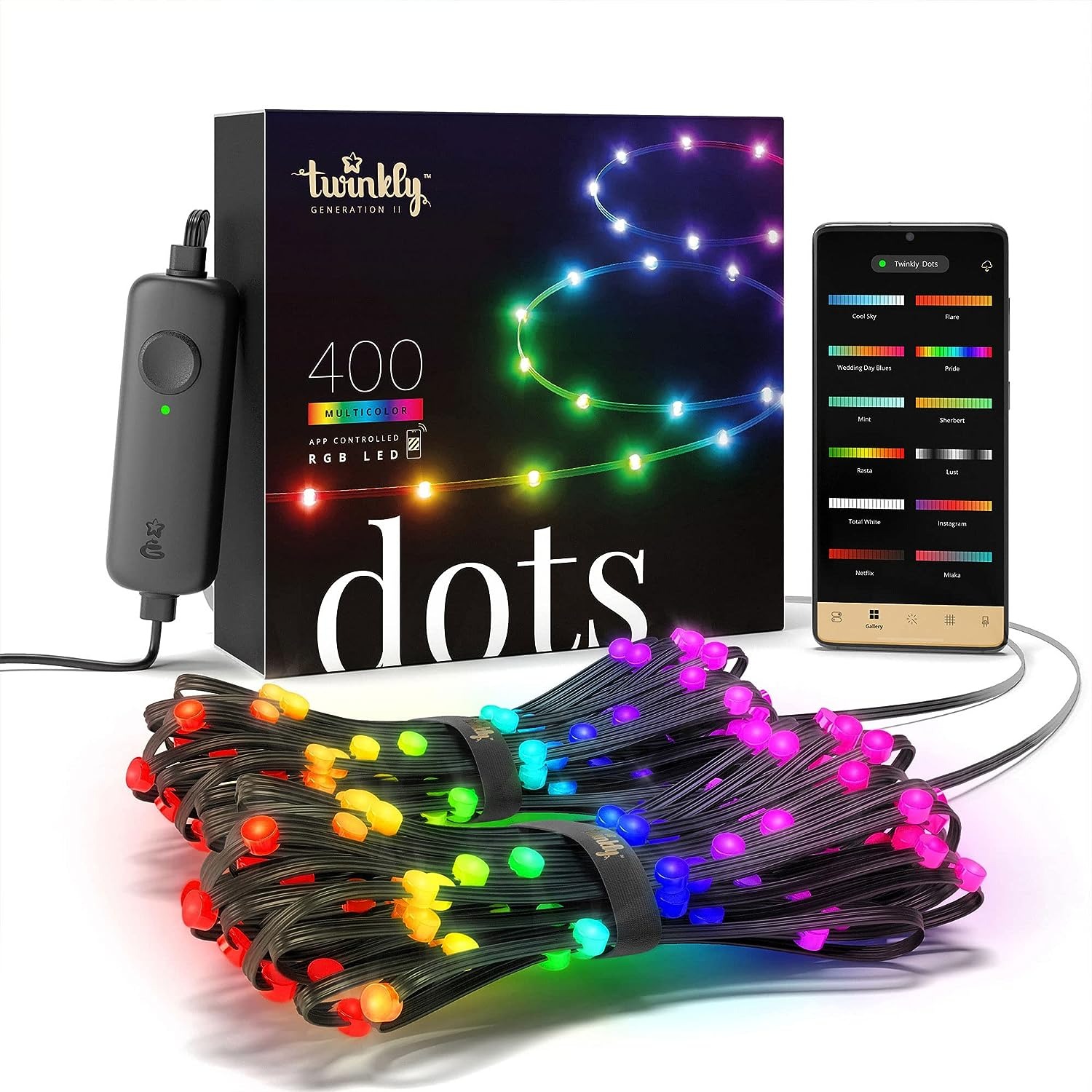 Twinkly Dots 400 | 66ft RGB Pixel Dots String