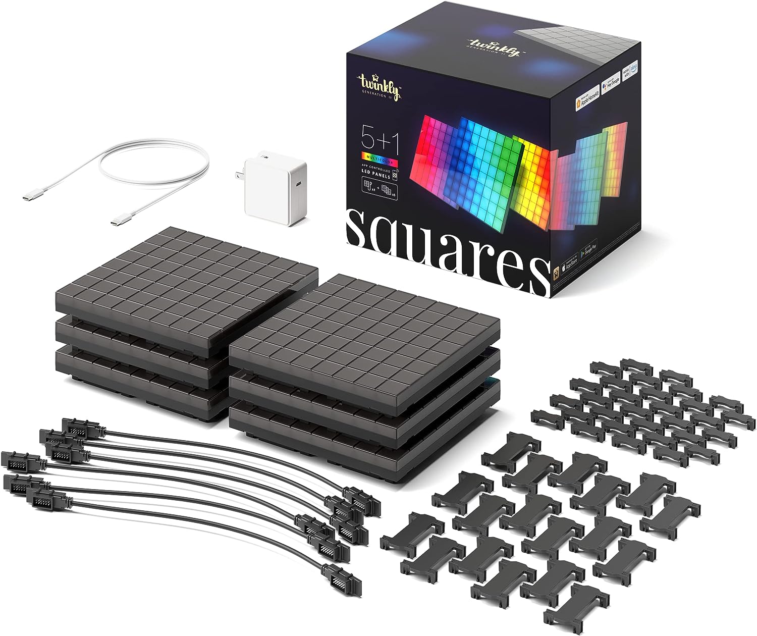Twinkly Squares Starter Kit | 1 Master Tile + 5 Extension Tiles